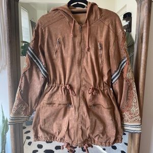 BNWT Free People Golden Quills Military Parka